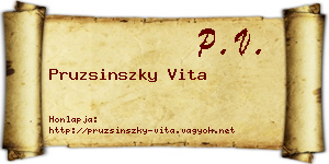 Pruzsinszky Vita névjegykártya